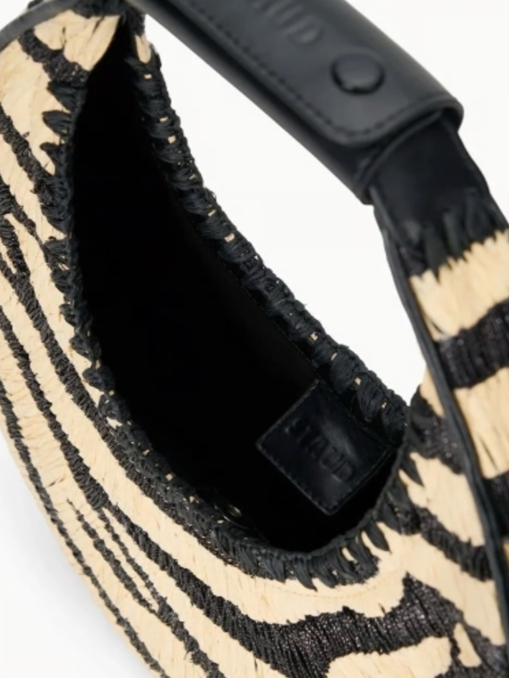 STAUD Moon Zebra Raffia Shoulder Bag - Picture 3 of 11